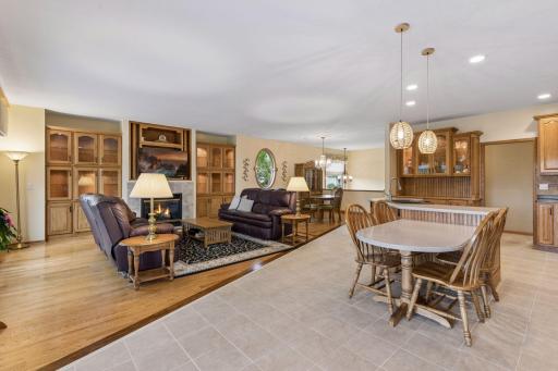 Lovely ML view from the sunroom. Beautiful built in cabinetry w/lighting surround the gas fireplace. Stunning round picture window off formal dining space, Real hardwood floors on main, tile kitchen, entryway, back hall, laundry and half bath.