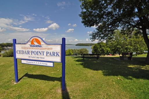 Cedar Point Park views Coney Island with walking paths
