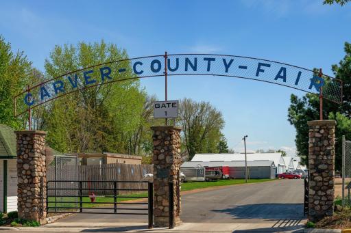 Carver County Fair Grounds! Every August the fair comes to town, and all gather to enjoy one of the largest county fairs in the state of MN for food, entertainment, crafts, rides, animals and many shows in the grandstand area.
