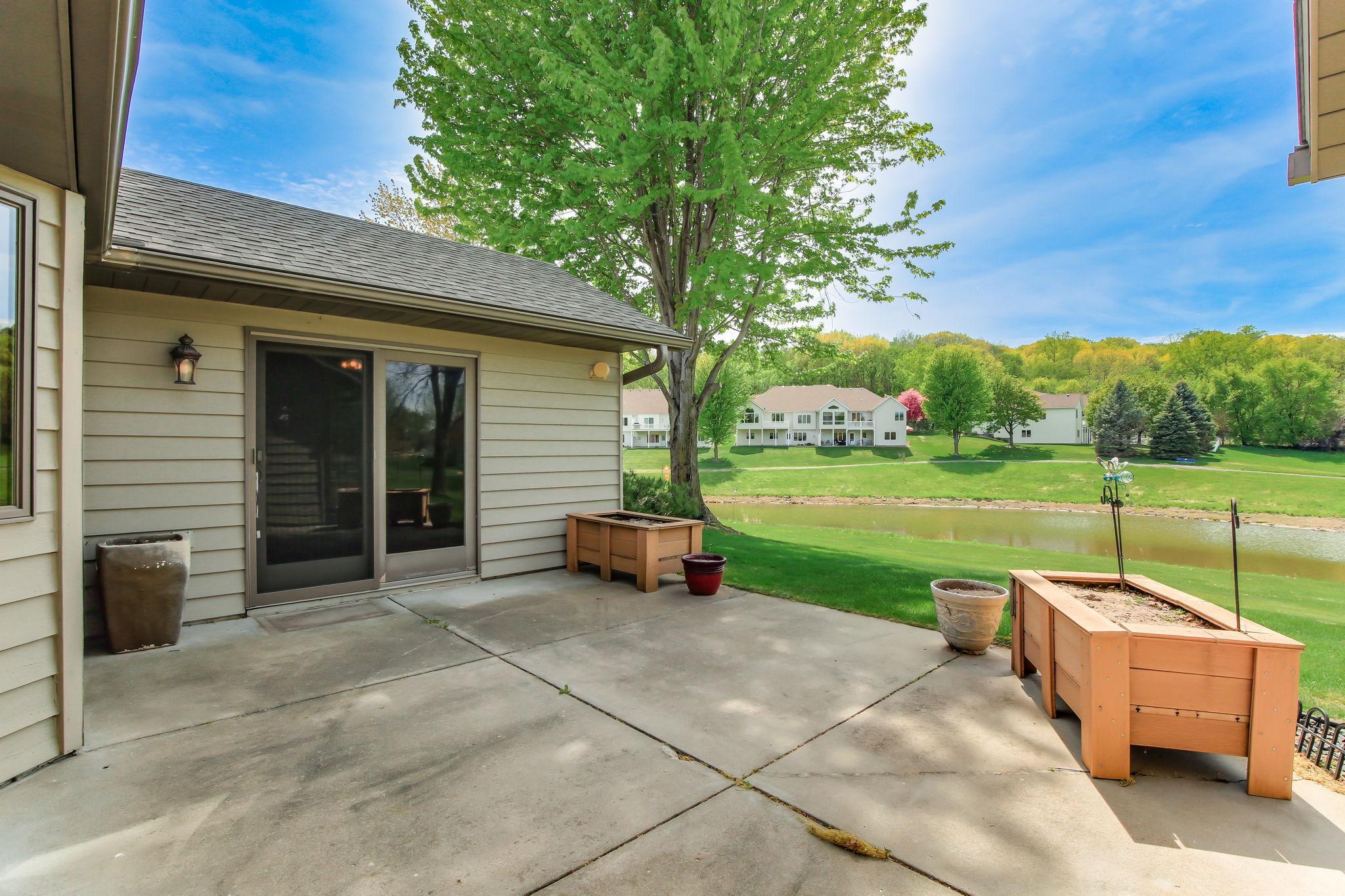 Private Patio Overlooking the Pond & Walking Paths.