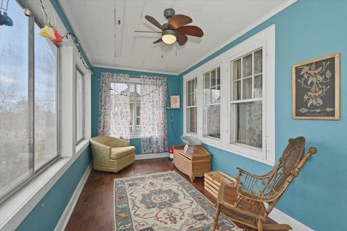 3-season front entry porch. It has a mail slot for personal delivery:)