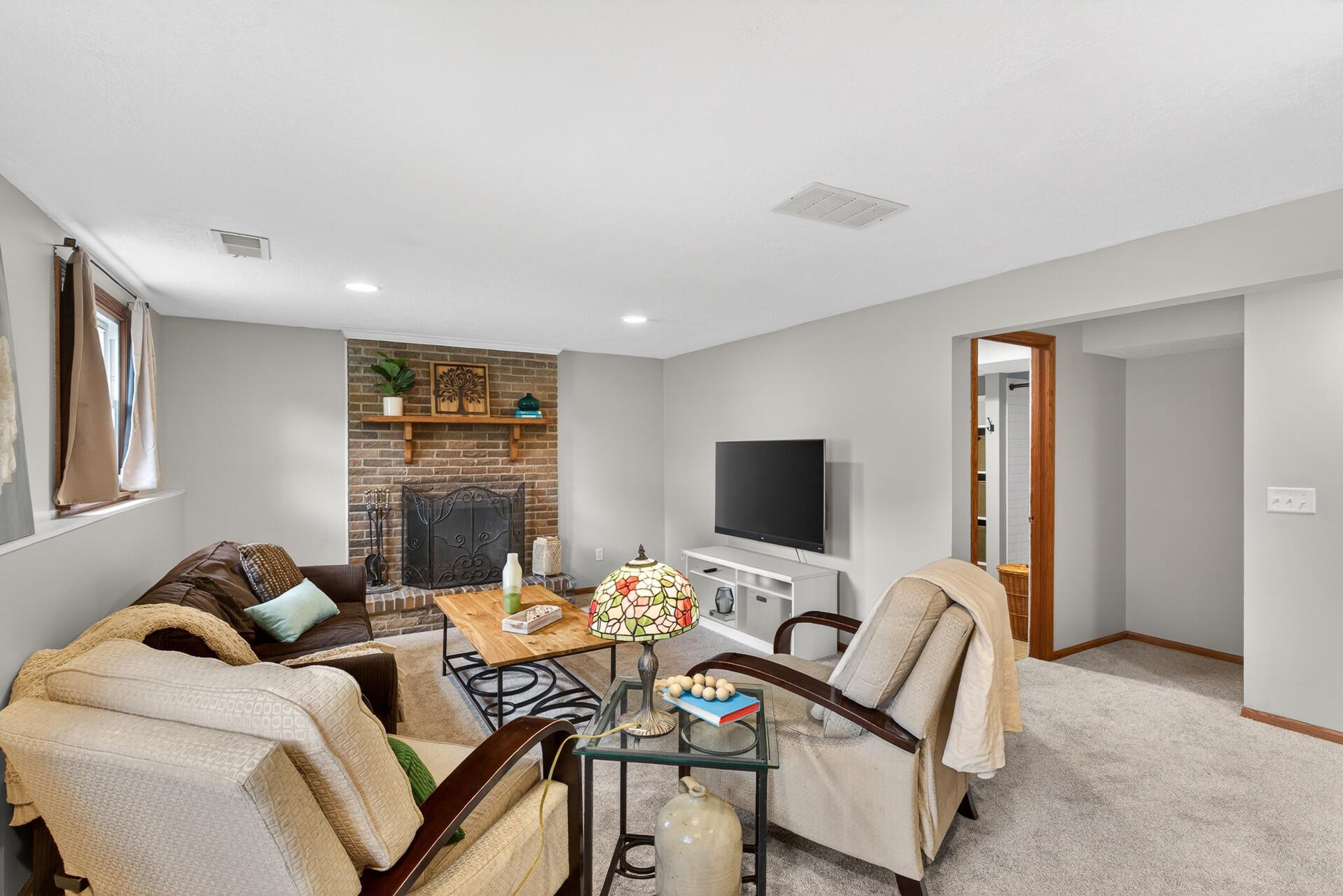 Wood-burning Brick Fireplace!