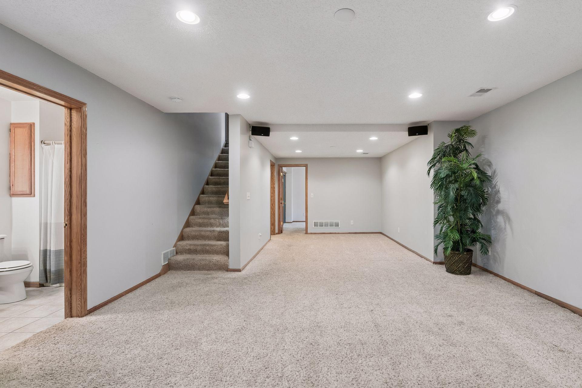 Another angle showcasing just how large the lower level is.