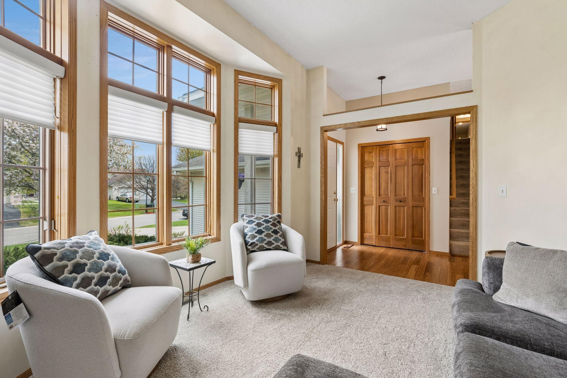 Looking out from the living room