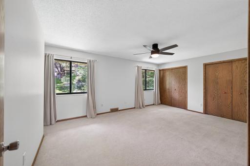 Second bedroom also has two windows and two closets.