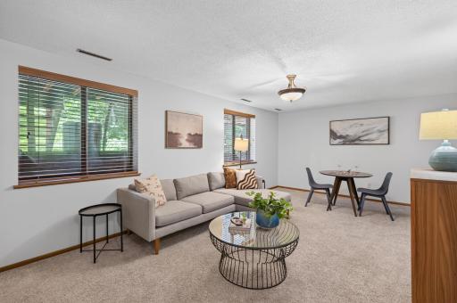 Large finished garden level basement with full windows.