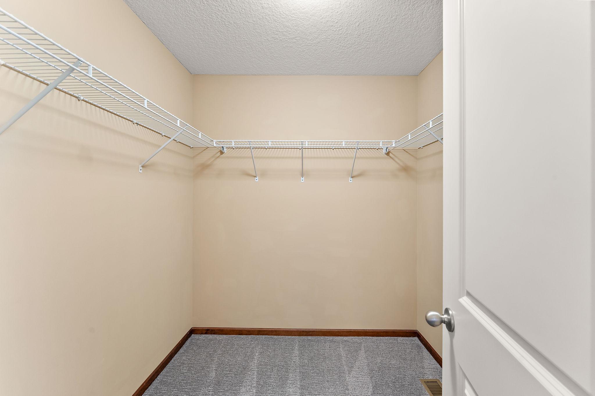 You will find a large walk in closet in the primary bedroom.