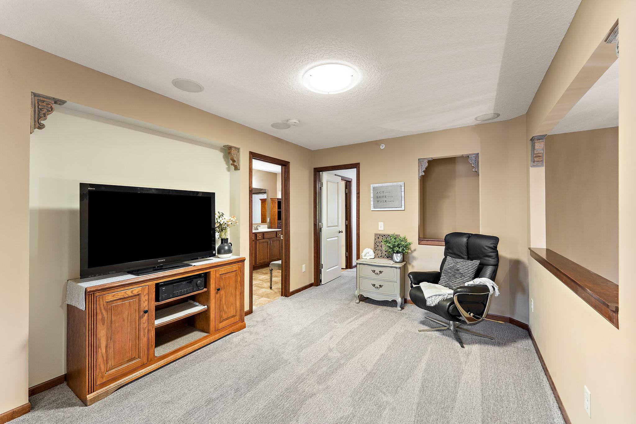 The loft area is a great secondary space for reading or gaming.