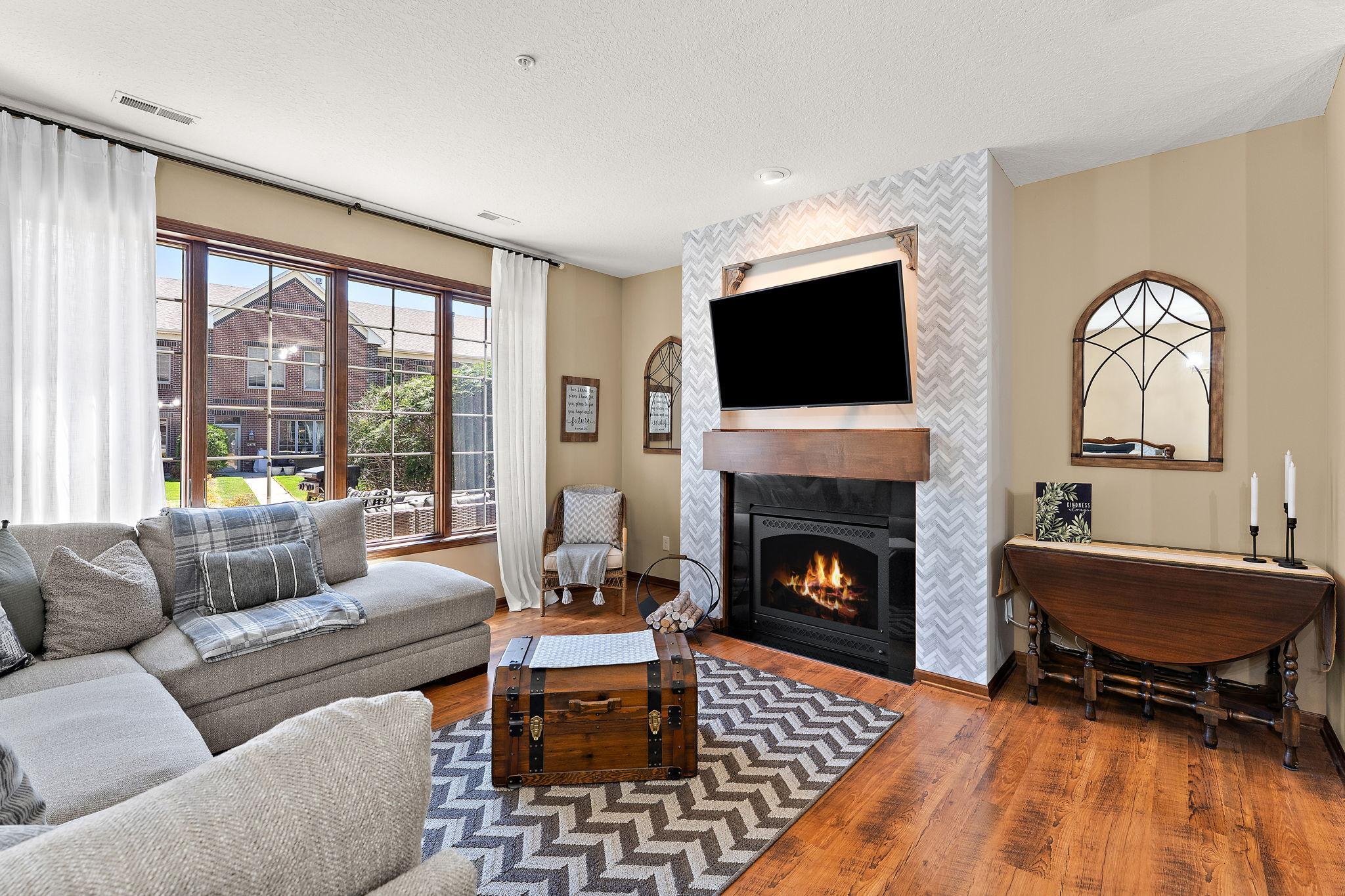 Large floor to ceiling windows allow in a ton of natural light.