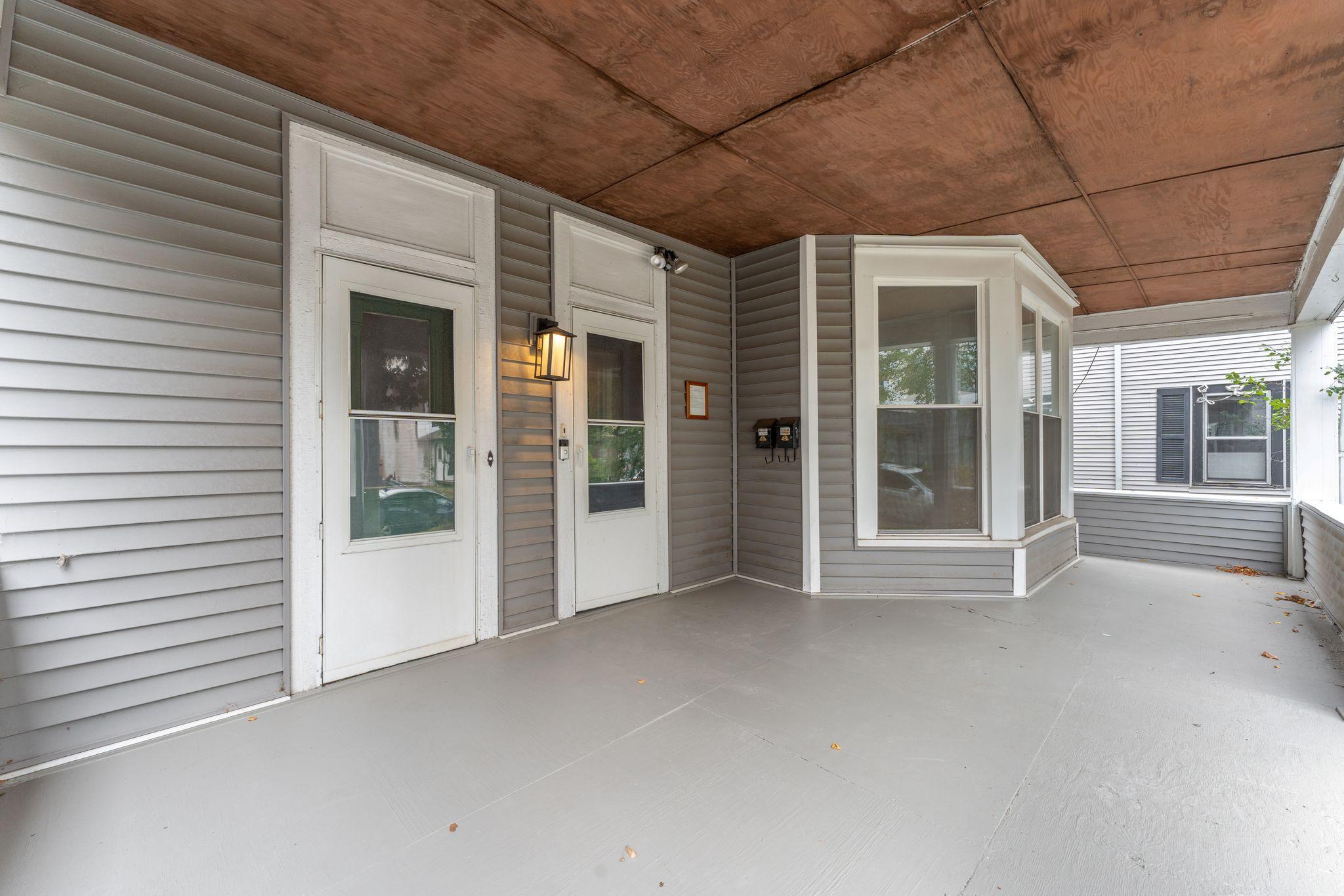 Main Level Front Porch and Unit Front Entrances