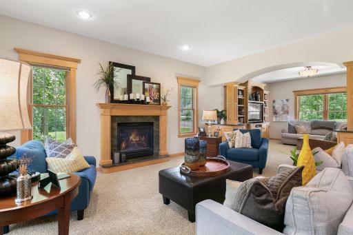 Fireplace creates a great focal point in the main living room.