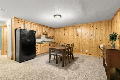 Galley kitchenette services lower level entertaining.