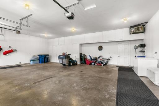 3 stall garage hosts tons of storage spaces.
