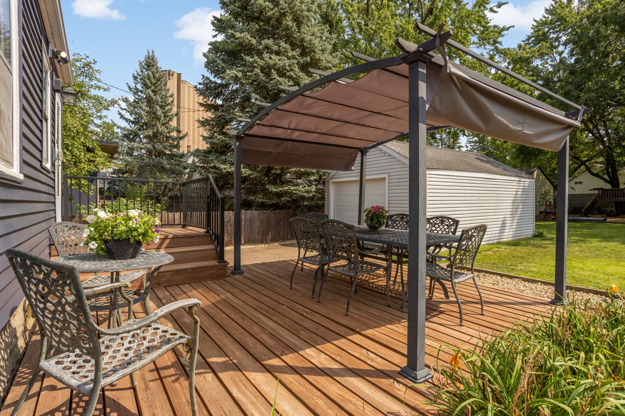Relax on your awesome deck in the back yard.