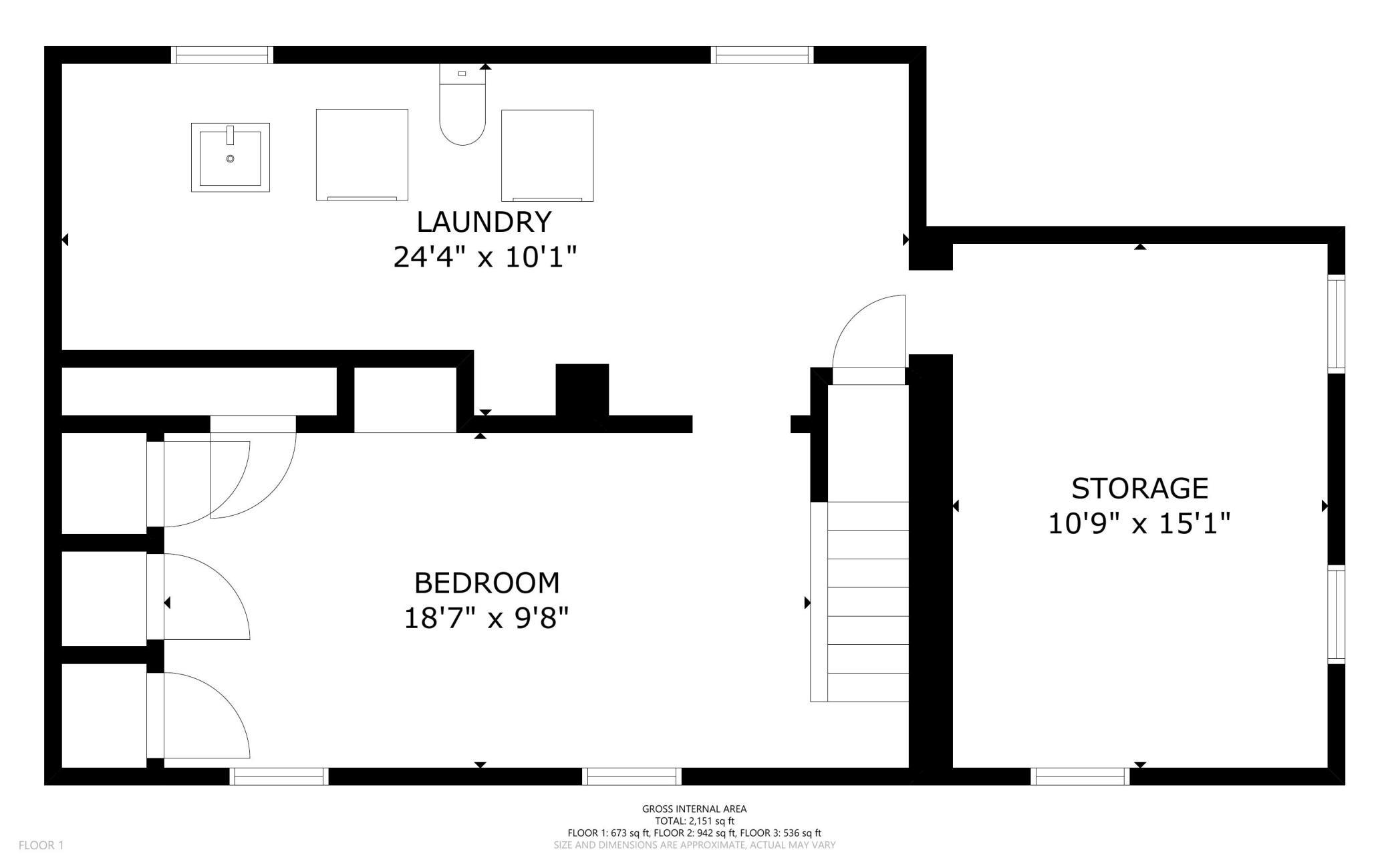 Downstairs floor plan.