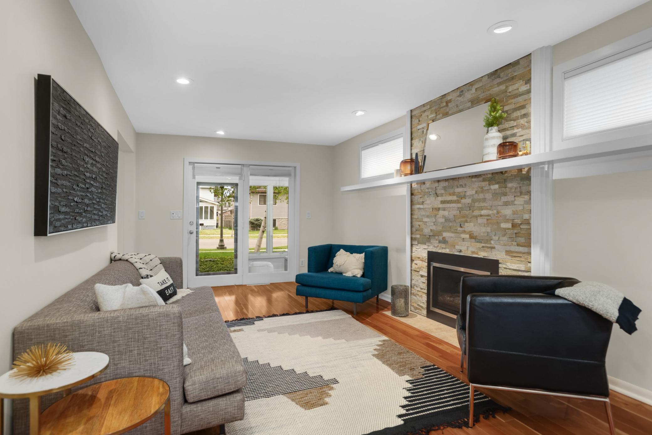 Living room view to foyer