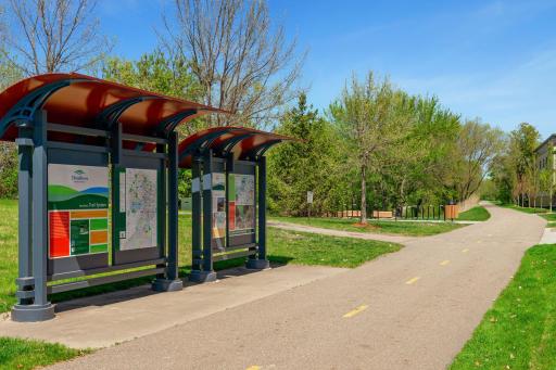 The Lake Minnetonka LRT trail is easily accessible in downtown Victoria. This trail stretches over 15 miles between Hopkins and Carver Park Reserve, offering scenic views of Lake Minnetonka along the way.