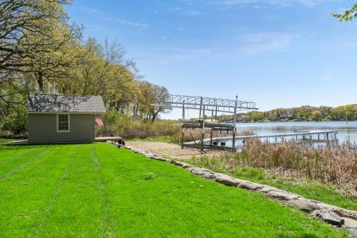 At the lakeside you'll find a private, sandy beach and large, level lawn.