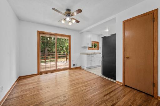 Here's a view from the Living Room to the Dining Room that is open to the Kitchen