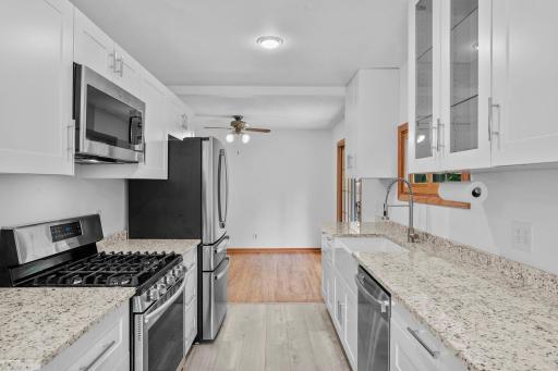 The Kitchen is open to the Dining Room
