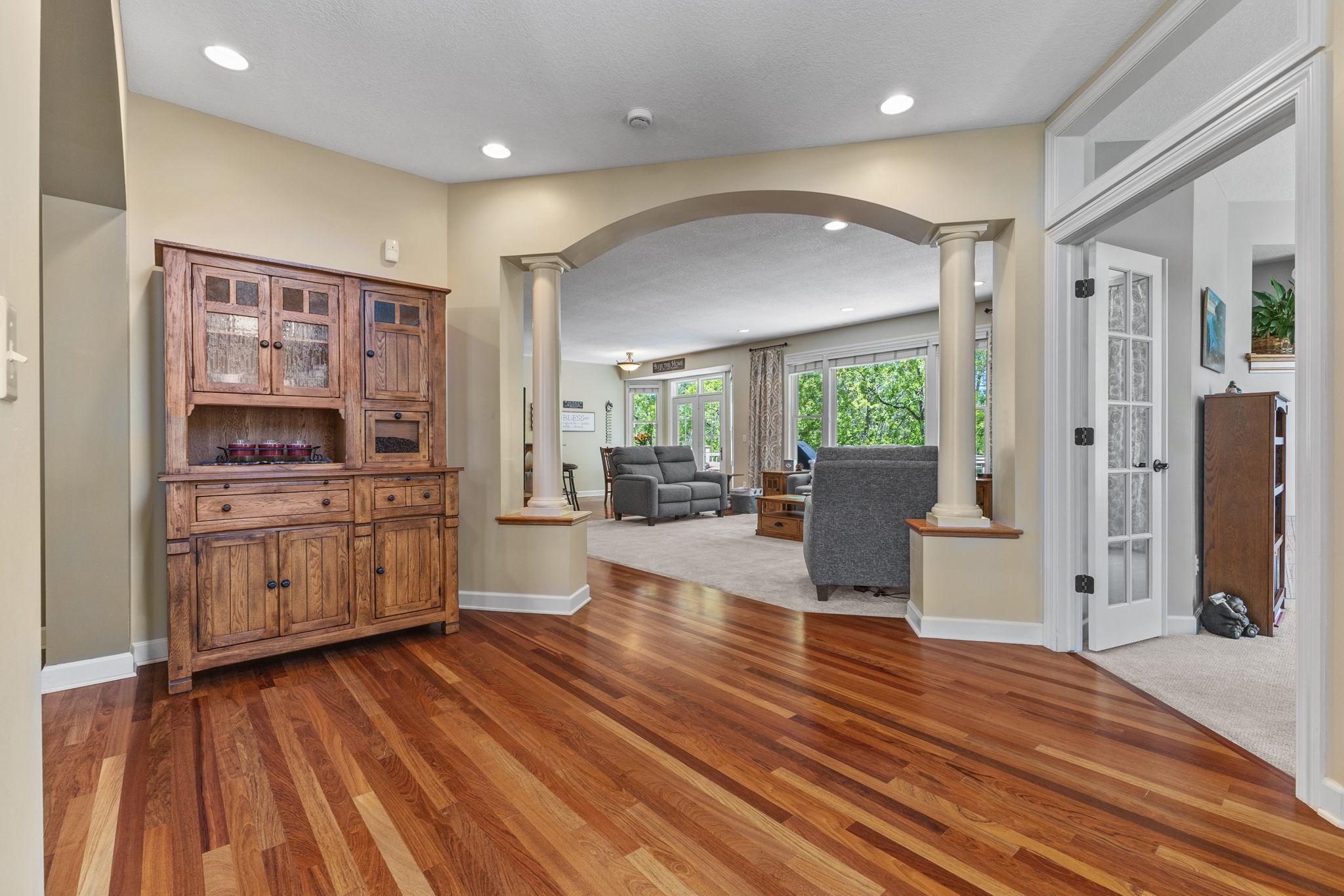 Entry opens to formal dining, office and livingroom