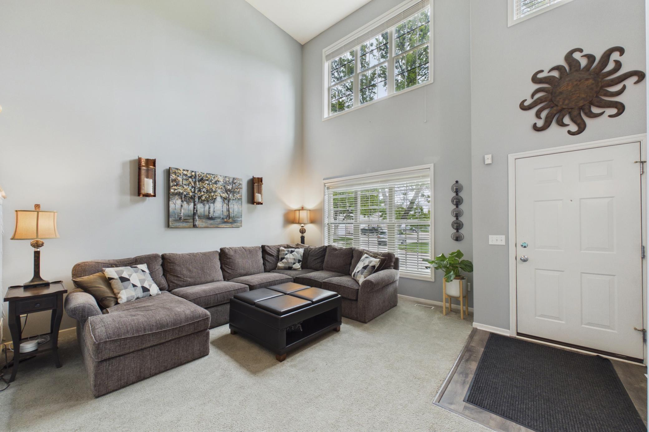 Sunny 2 story living room