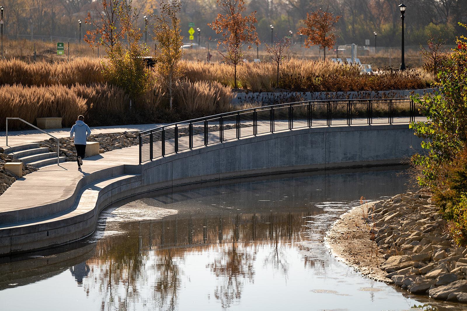 10 miles of pedestrian and bike paths.