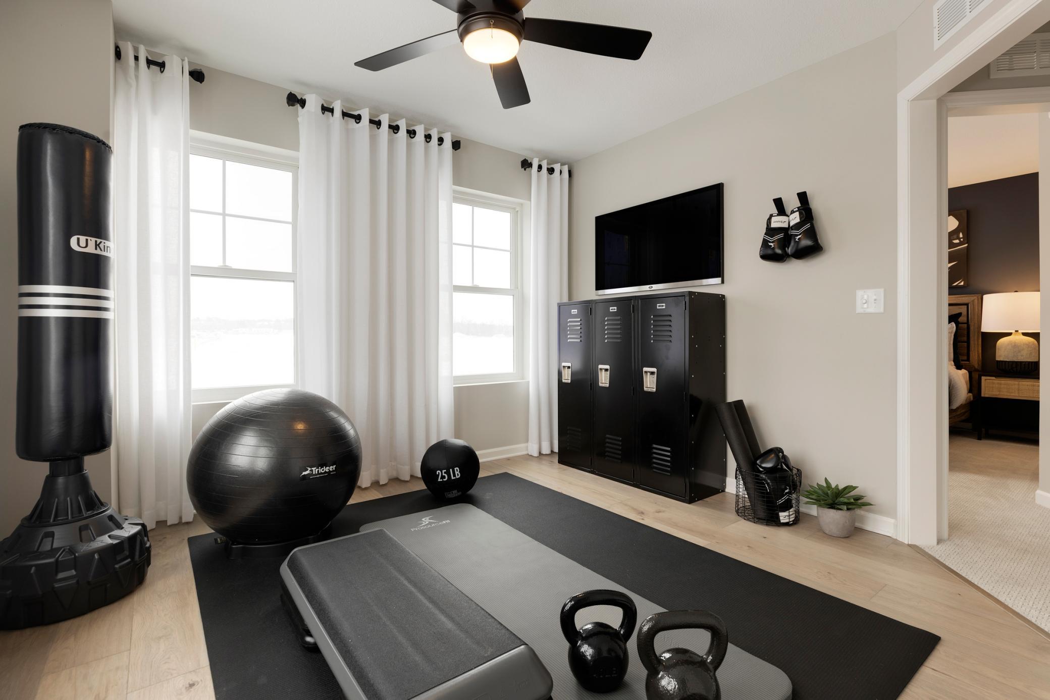 Photo is of a model home.