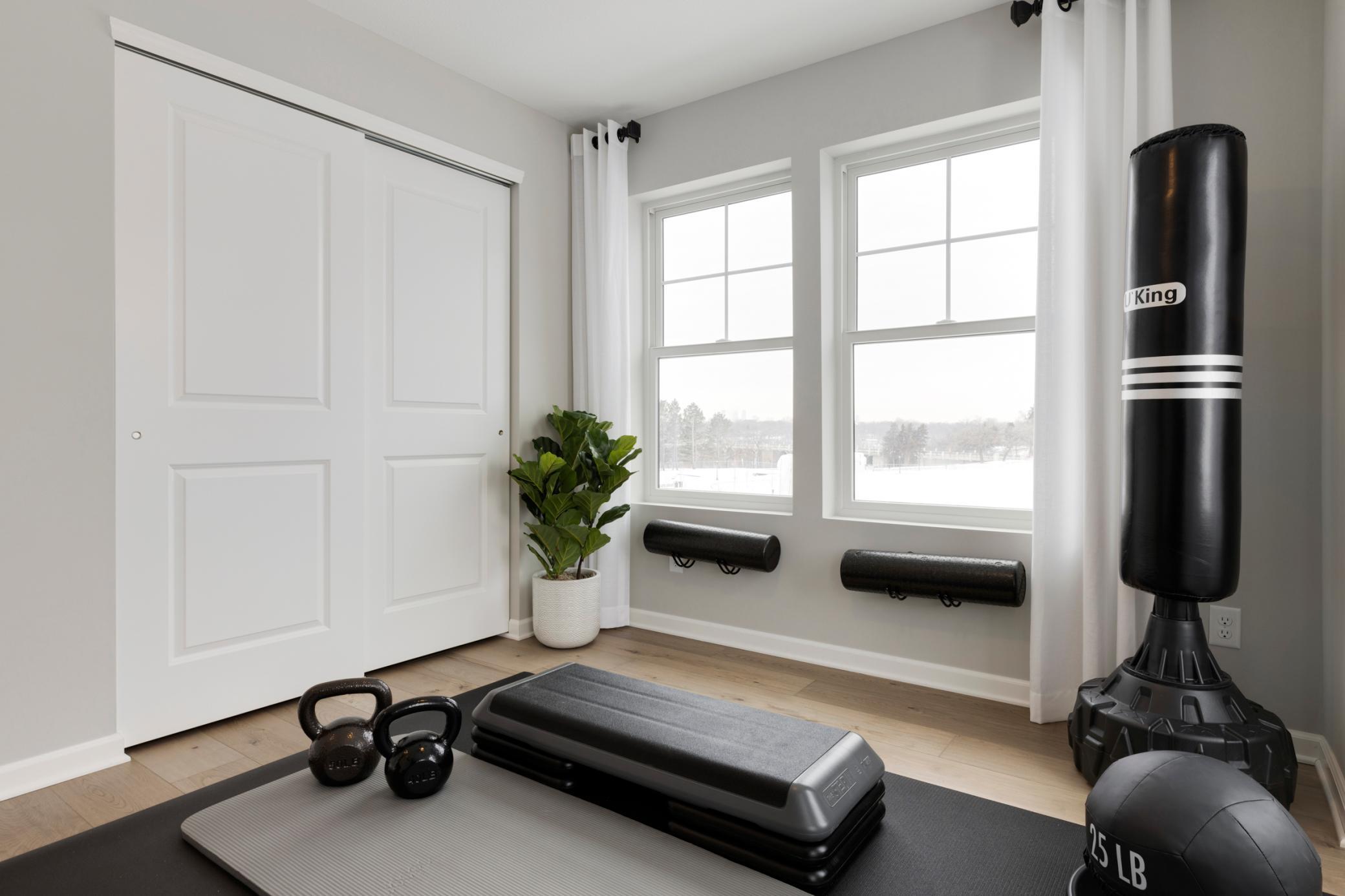 Photo is of a model home.