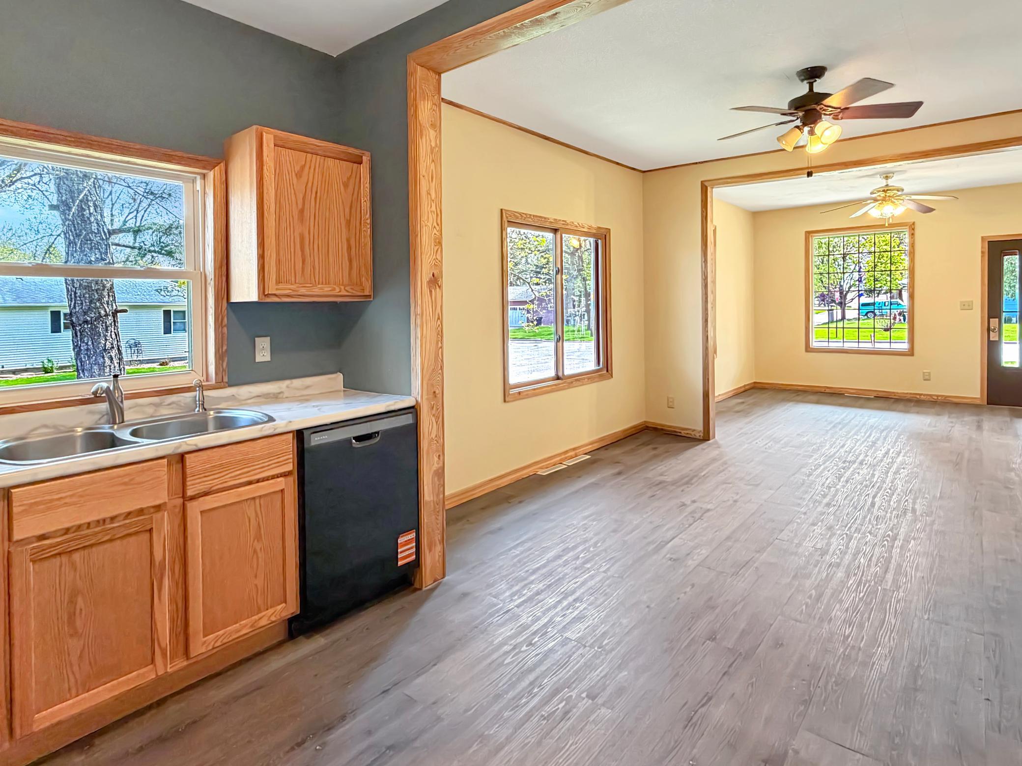 Kitchen area flows nicely into the living room, giving the main floor an open feel
