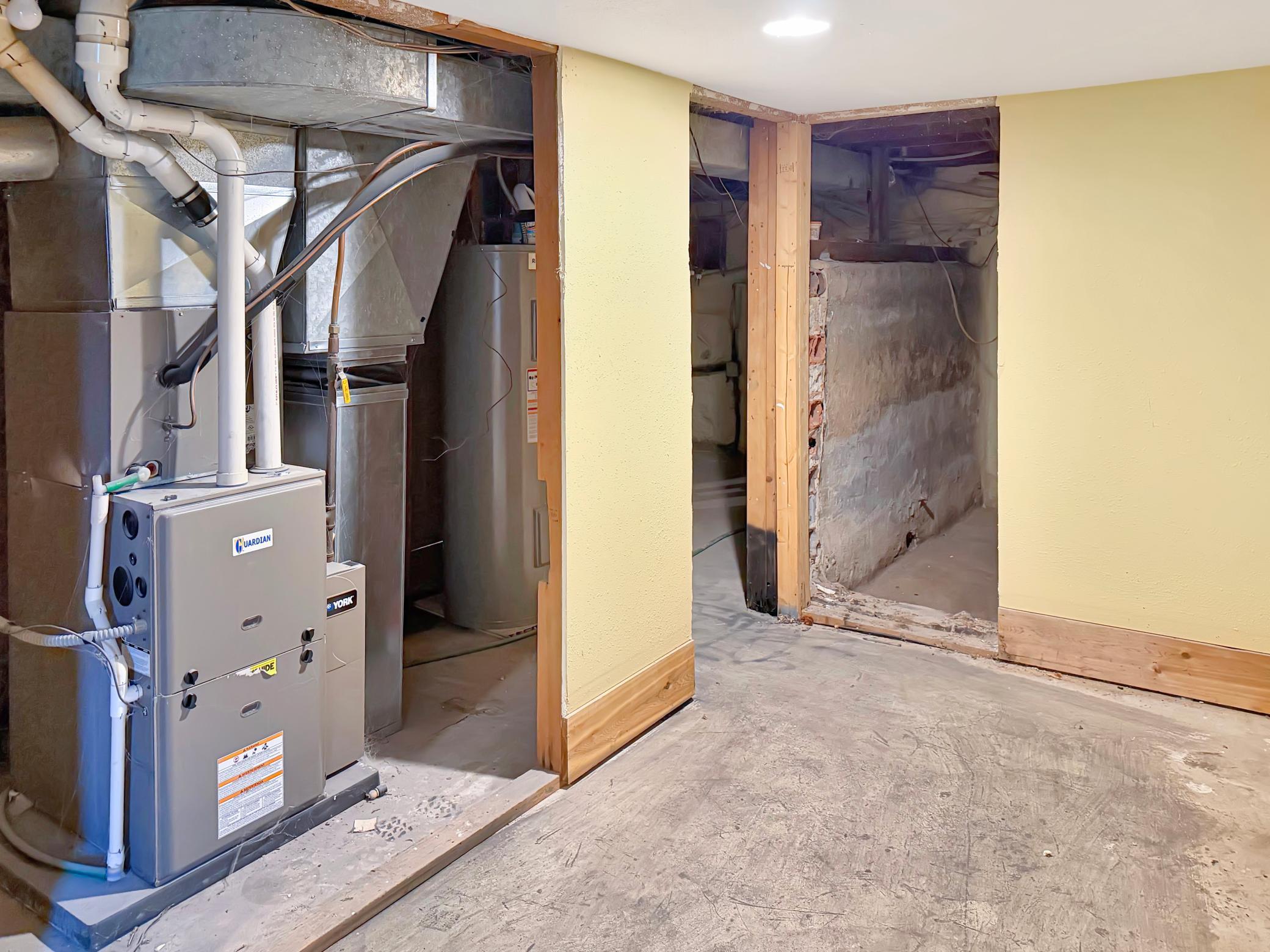 Mechanical area in the basement