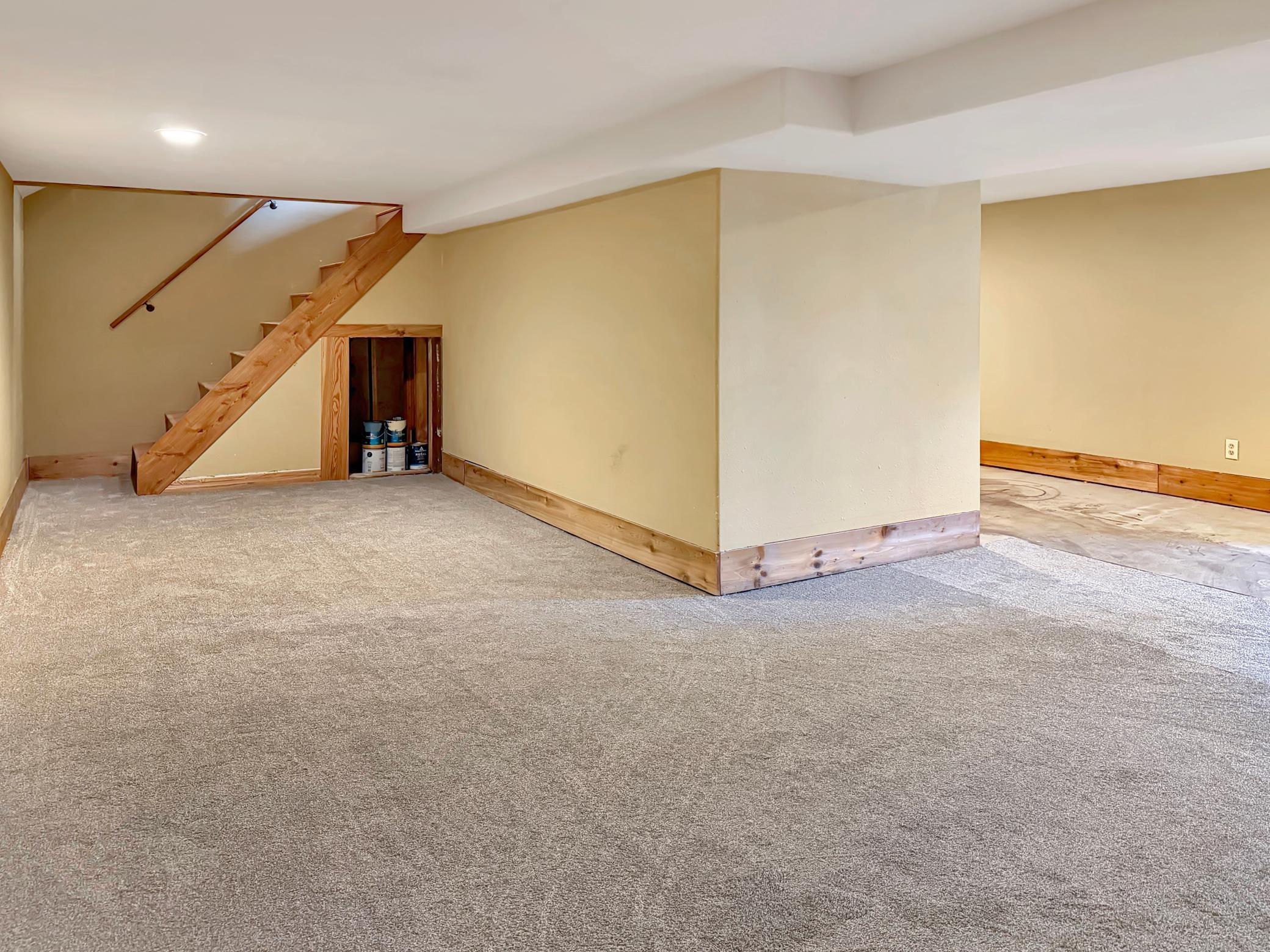 Moving on to the basement, we'll find even more finished living space