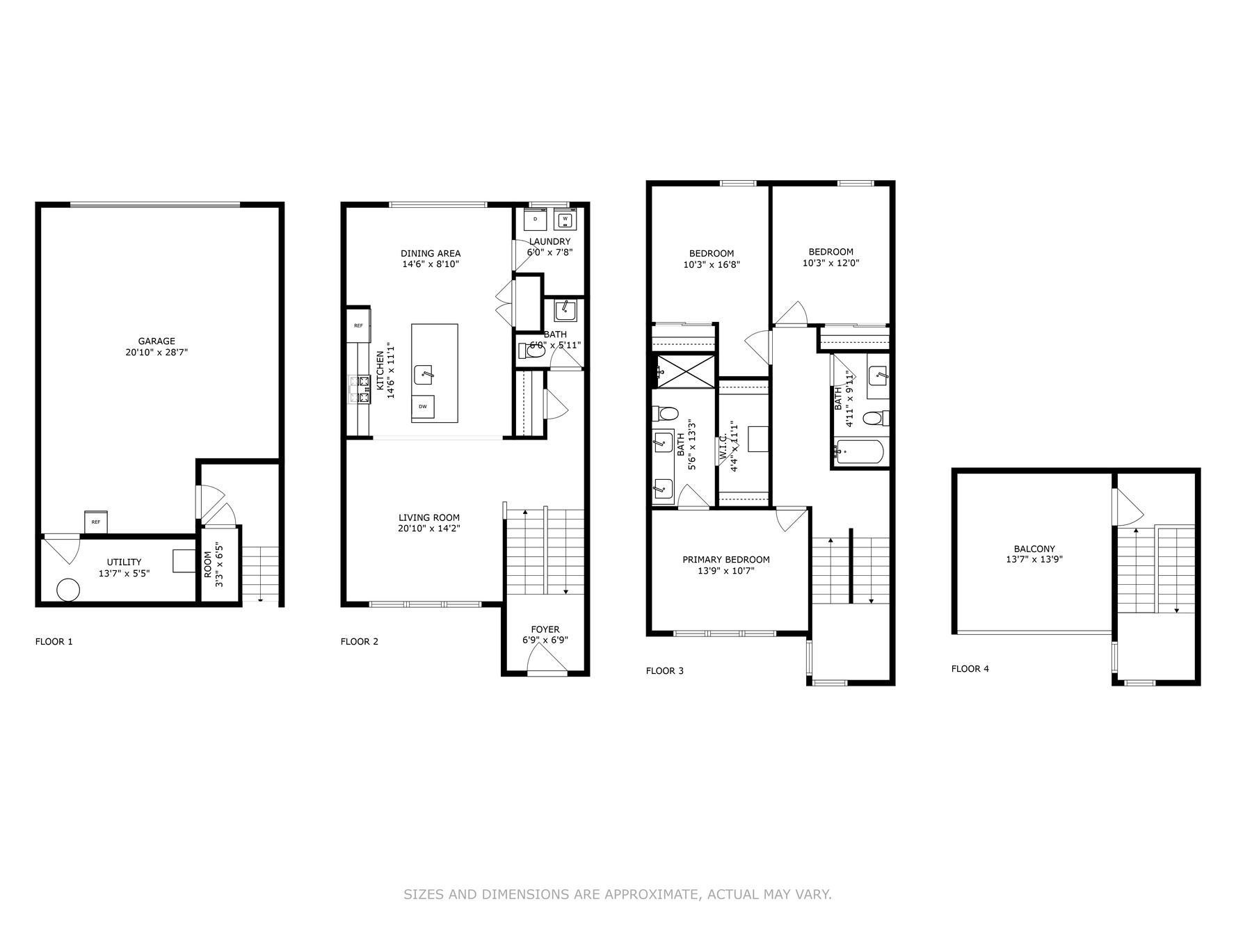 Floor plan of all levels