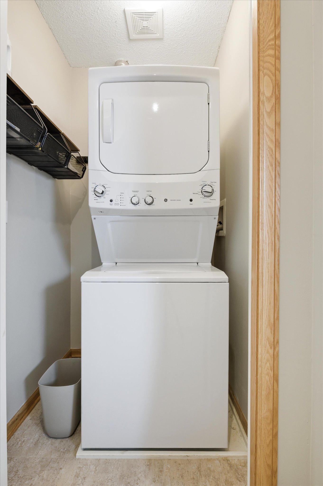 This town home has a dedicated upper level laundry area.