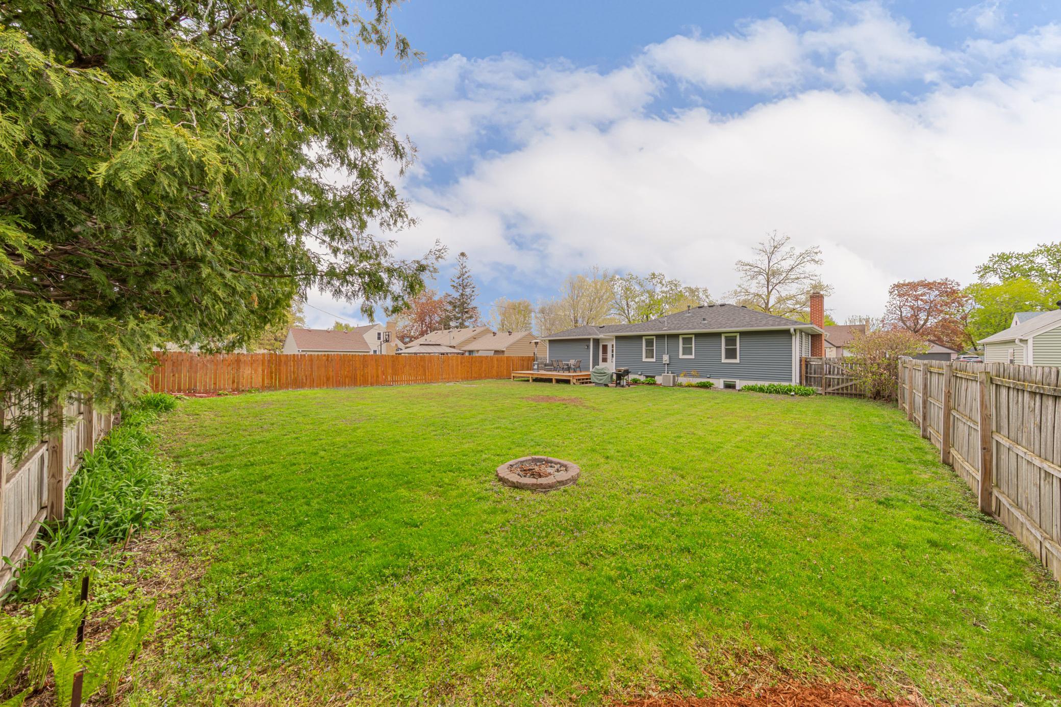 Large private back yard