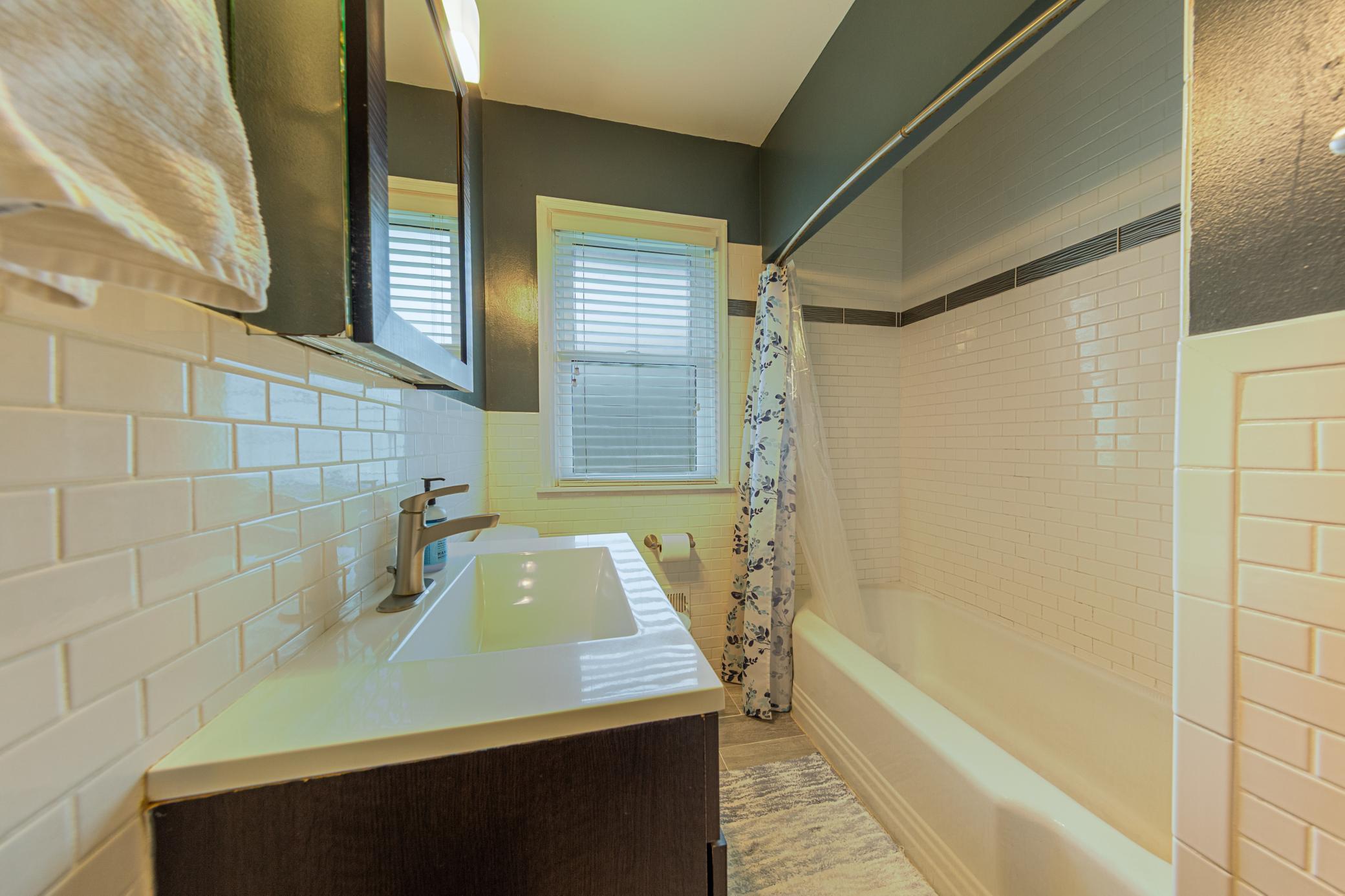 Main level bathroom was completely remodeled