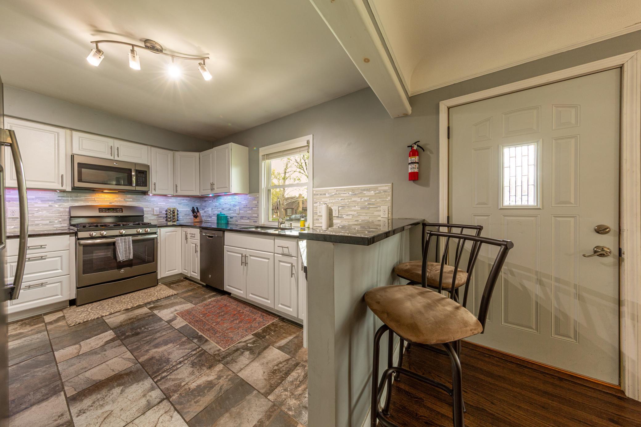 Open concept from kitchen to living area