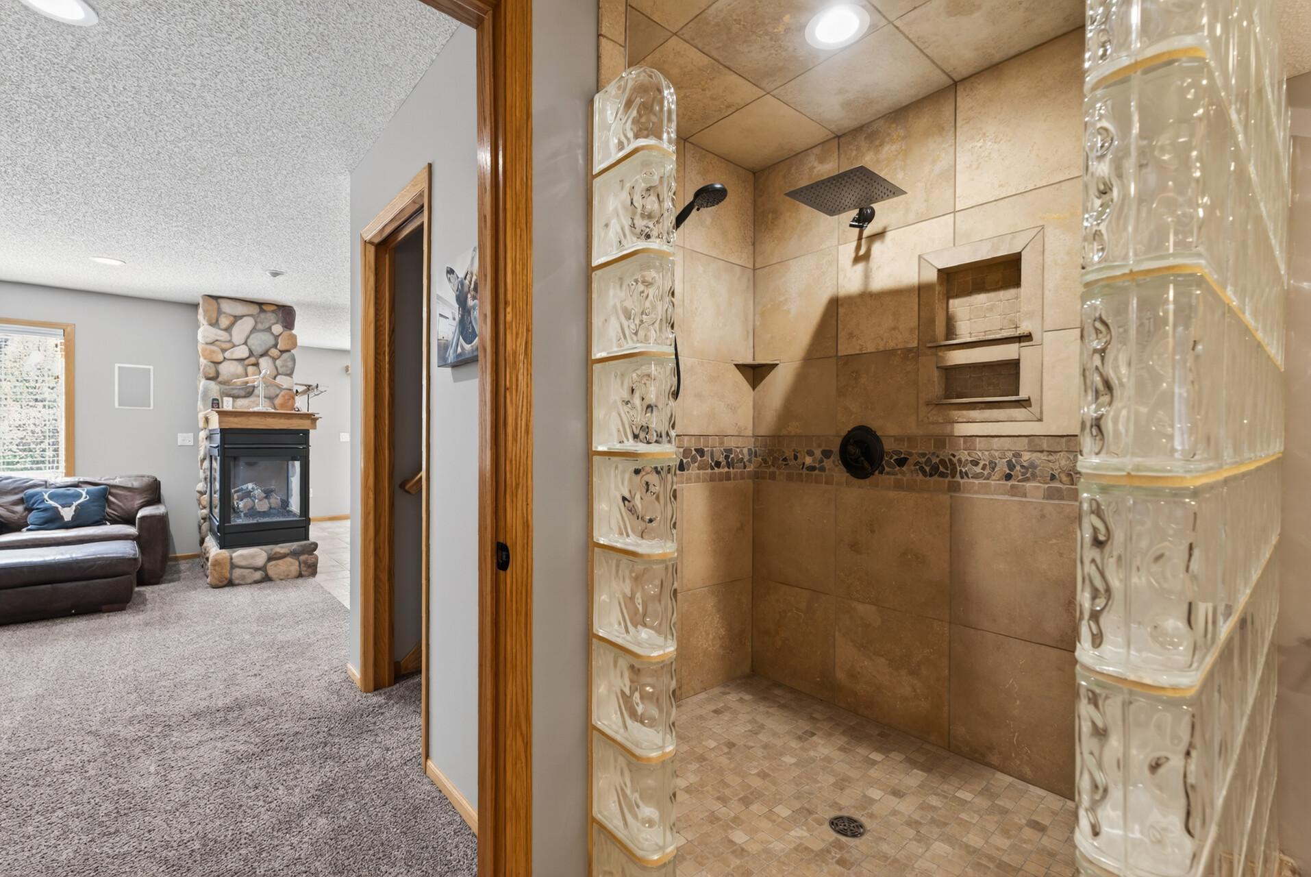 Full tiled walk-in shower