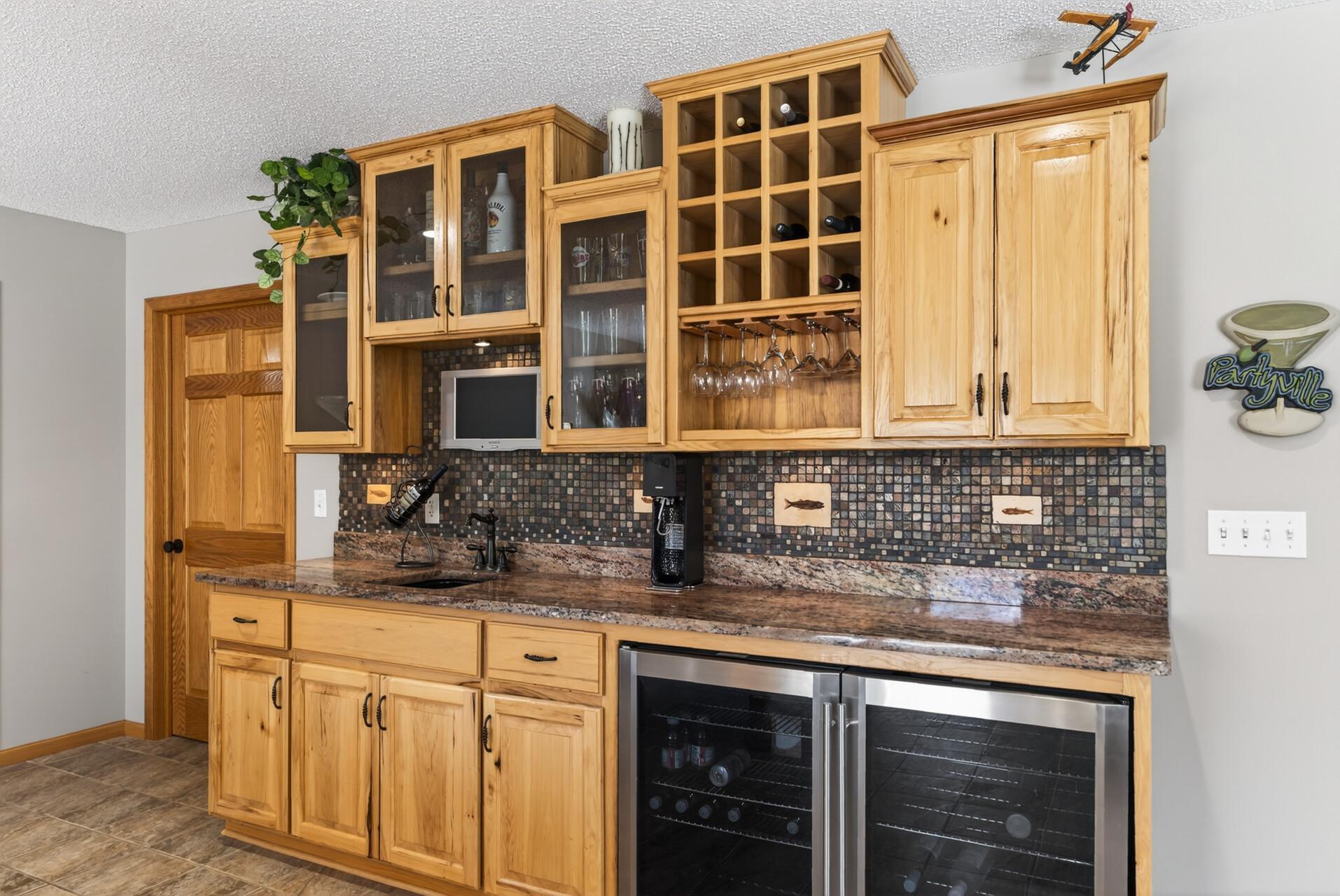 Lower level wet bar