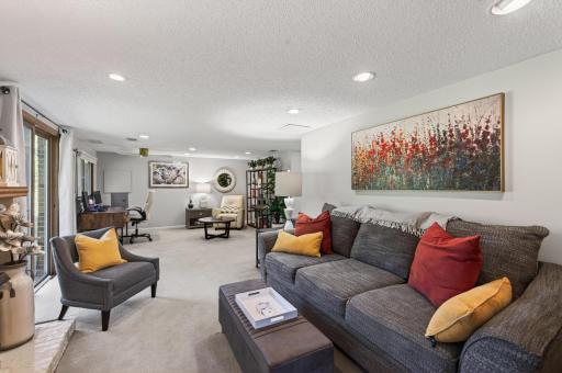 Cozy lower level family room with options to make the space your own!