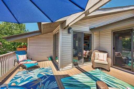 Peaceful views of the surrounding open space and pines!
