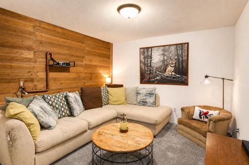 Bonus room in basement. Seller watched movies in here, projecting them on the wall!