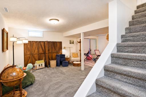Down the stairs to the finished basement.