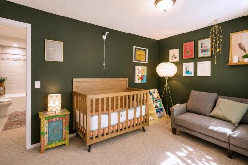 The 2nd of two front-facing bedrooms, currently the kids room.