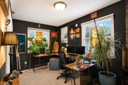 The other rear-facing bedroom, currently being used as an office.