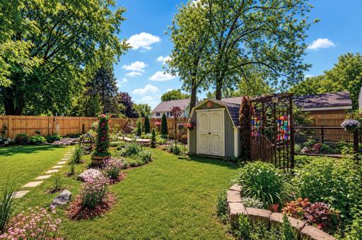 The Seller's eye for rustic accents flourished in this backyard.