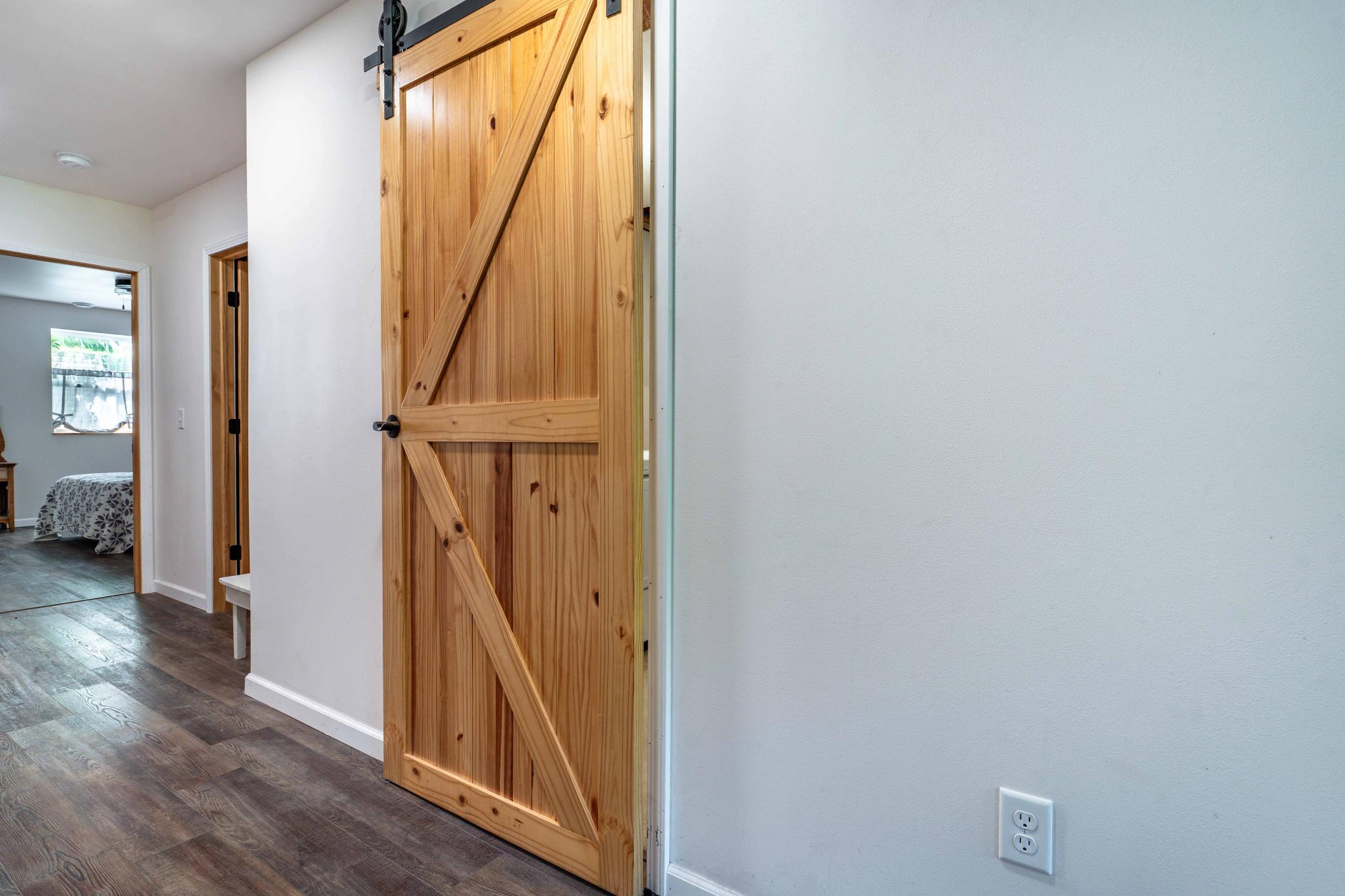 Barn door to laundry
