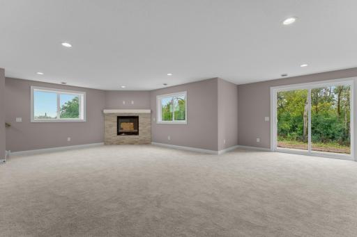 Lower - level Family Room - Fireplace View
