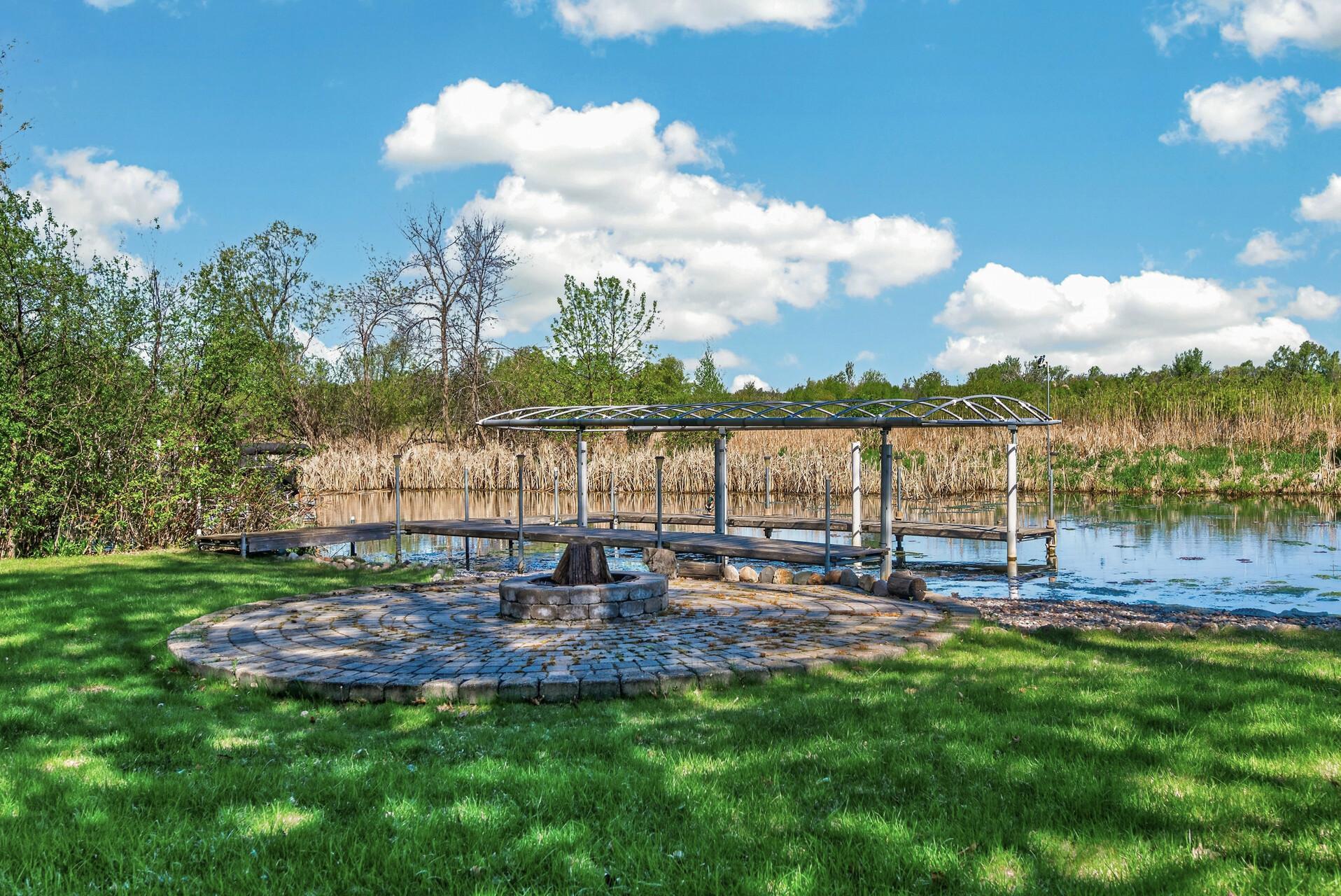 16 ft paver patio bonfire pit professionally constructed. Great space to gather!