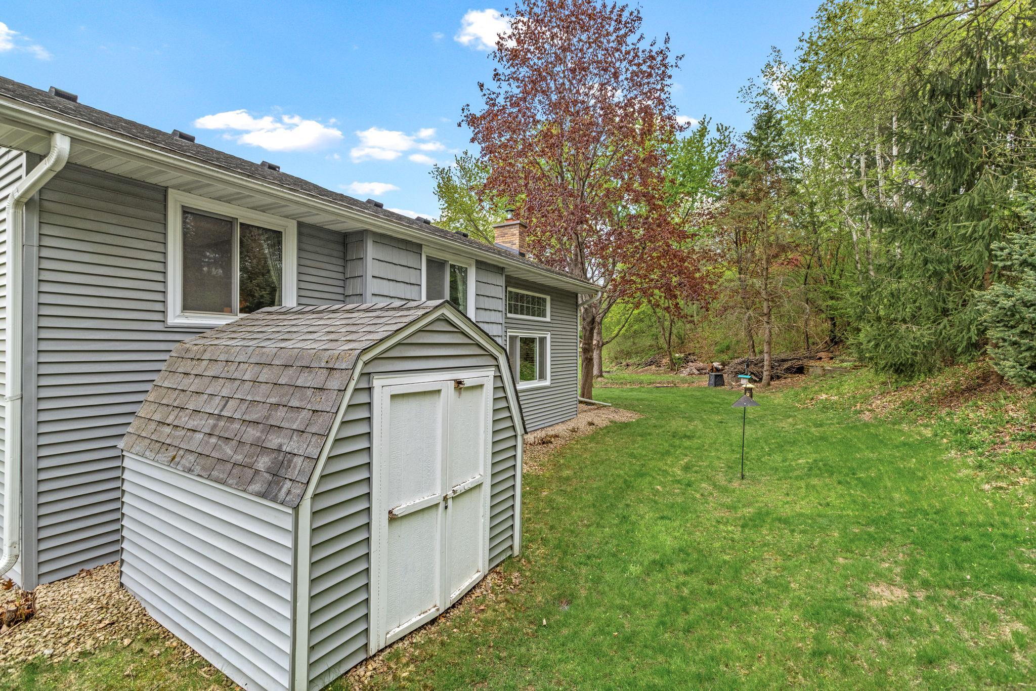 Backyard and Included Storage Shed